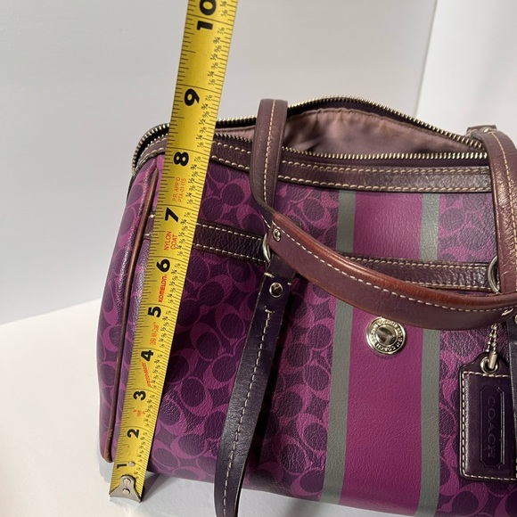 Coach Chealsea Heritage purple leather satchel handbag - Picture 12 of 16